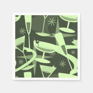 Atoom 50s Retro Martini Cocktail Patroon Servet