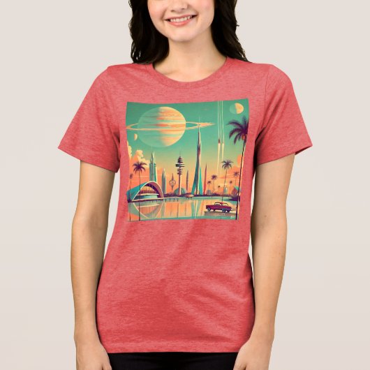 Atoom Futuristisch New Florida Tri-Blend Shirt (Voorkant)