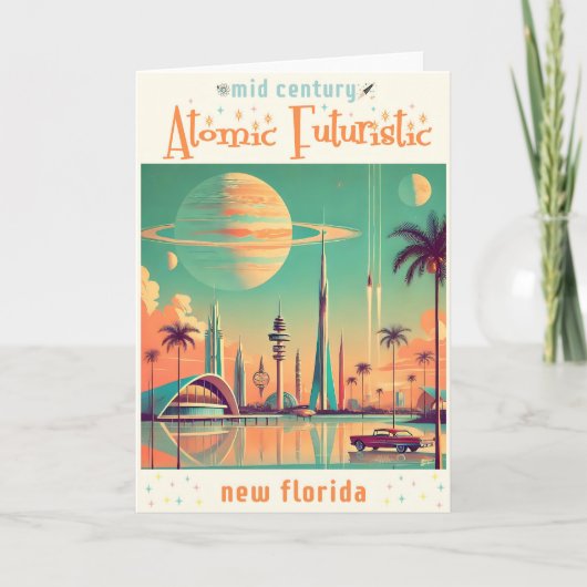 Atoom Futuristisch Nieuw Florida Kaart (Voorkant)