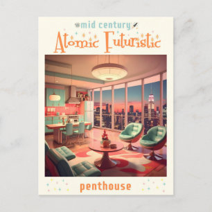 Atoom Futuristisch Penthouse Appartement Briefkaart