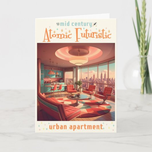 Atoom Futuristisch Stedelijk Appartement Kaart (Voorkant)