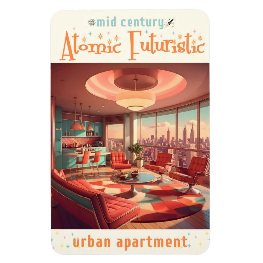 Atoom Futuristisch Stedelijk Appartement Magneet (Verticaal)