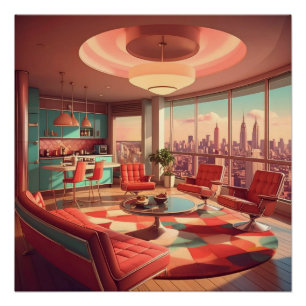 Atoom Futuristisch Stedelijk Appartement Perfect Poster