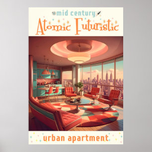 Atoom Futuristisch Stedelijk Appartement Poster