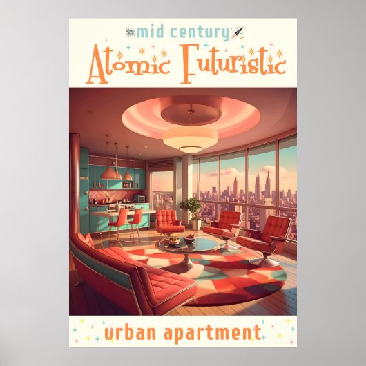 Atoom Futuristisch Stedelijk Appartement Poster (Voorkant)