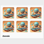 Atoom Futuristische Hemelzicht Cruiser Auto  Vierkante Sticker (Vel)