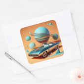 Atoom Futuristische Hemelzicht Cruiser Auto  Vierkante Sticker (Envelop)