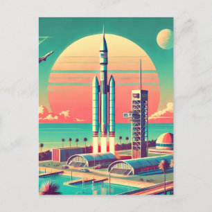Atoom Futuristische Nieuwe Florida Lanceerlocatie Briefkaart