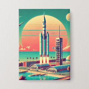 Atoom Futuristische Nieuwe Florida Lanceerlocatie Button