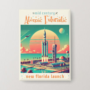 Atoom Futuristische Nieuwe Florida Lanceerlocatie Button