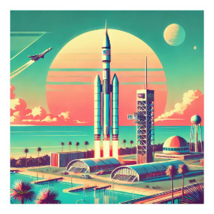 Atoom Futuristische Nieuwe Florida Lanceerlocatie Foto Afdruk