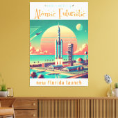 Atoom Futuristische Nieuwe Florida Lanceerplaats Canvas Afdruk (Insitu (Woonkamer))