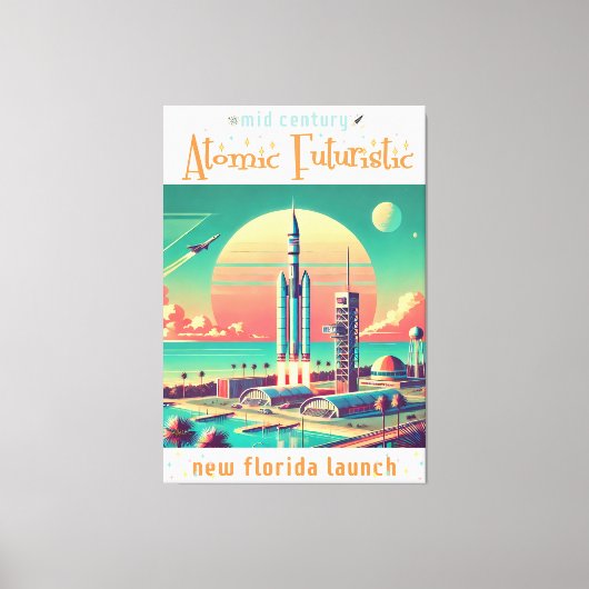 Atoom Futuristische Nieuwe Florida Lanceerplaats Canvas Afdruk (Voorkant)