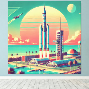 Atoom Futuristische Nieuwe Florida Lanceerplaats Canvas Afdruk