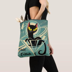 Atoom Futuristische Ruimte Tijdperk Zwarte Kat Mar Tote Bag