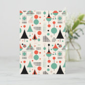 Atoom Mid Century Modern Kerst Feestdagenkaart (Staand voorkant)