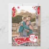 Atoom Retro Aangepaste Platte Kerst Foto Kaart (Voorkant)
