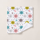 Atoom Retro Starburst Patroon Bad Handdoek (Wasdoekje)