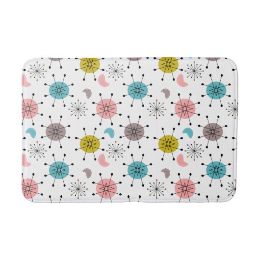 Atoom Retro Starburst Patroon Badmat (Voorkant)
