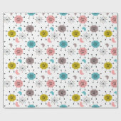 Atoom Retro Starburst Patroon Cadeaupapier (Vlak)
