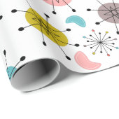 Atoom Retro Starburst Patroon Cadeaupapier (Rol Hoek)
