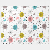 Atoom Retro Starburst Patroon Fleece Deken (Voorkant (Horizontaal))