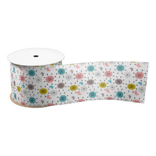 Atoom Retro Starburst Patroon Satijnen Lint