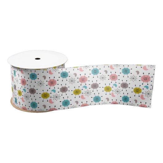 Atoom Retro Starburst Patroon Satijnen Lint (Spoel)