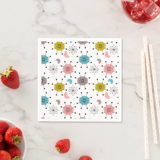 Atoom Retro Starburst Patroon Servet (Insitu)