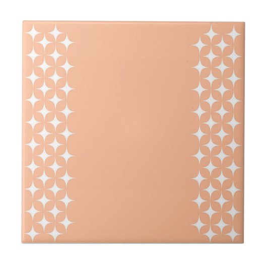 Atoom Starburst Glans Retro Perzikdons Patroon Tegeltje (Voorkant)