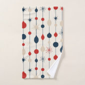 Atoom Starburst Mid Century Modern Kerstmis Bad Handdoek (Handdoek)