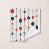 Atoom Starburst Mid Century Modern Kerstmis Bad Handdoek (Wasdoekje)