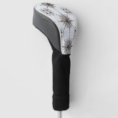 Atoom Starburst Retro Midden Jaren 50 Golfheadcover (Schuin)
