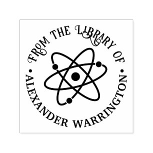 Atoom Symbool #2 “Uit de bibliotheek van” Boek Naa Zelfinktende Stempel