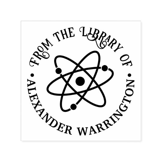 Atoom Symbool #2 “Uit de bibliotheek van” Boek Naa Zelfinktende Stempel (Design)