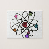 Atoom Valentijn Luipaardprint Harten Legpuzzel (Horizontaal)