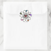 Atoom Valentijn Luipaardprint Harten Ronde Sticker (Tas)