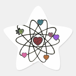 Atoom Valentijn Luipaardprint Harten Ster Sticker