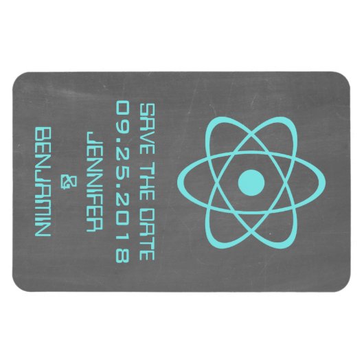 atoomalkboard Save the Date Magnet, Aqua Magneet (Horizontaal)