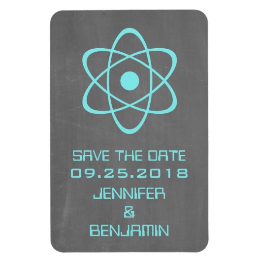 atoomalkboard Save the Date Magnet, Aqua Magneet (Verticaal)