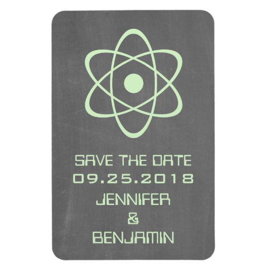 atoomalkboard Save the Date Magnet, Green Magneet (Verticaal)