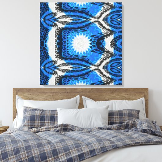 atoomblauw canvas afdruk (Insitu (Slaapkamer))