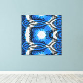 atoomblauw canvas afdruk (Insitu (Houten vloer))