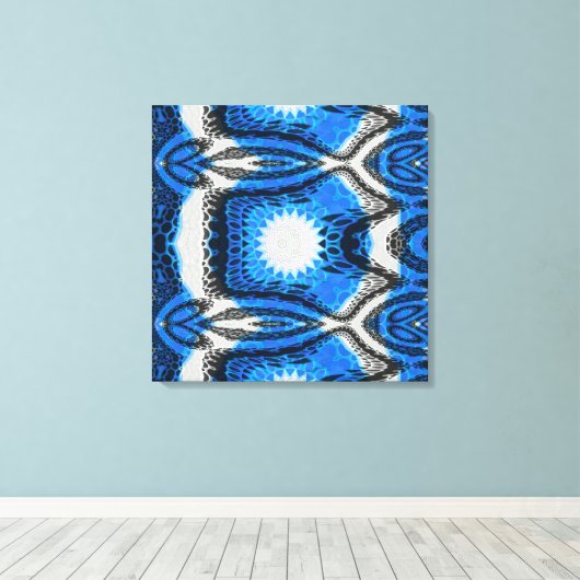 atoomblauw canvas afdruk (Insitu (Houten vloer))