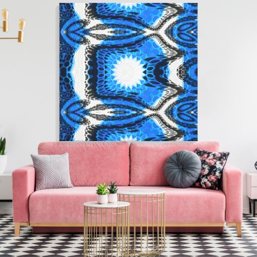 atoomblauw canvas afdruk (Insitu (Woonkamer))