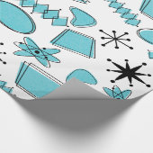 Atoomblauw en zwart op grote schaal cadeaupapier (Hoek)