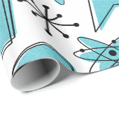 Atoomblauw en zwart op grote schaal cadeaupapier (Rol Hoek)