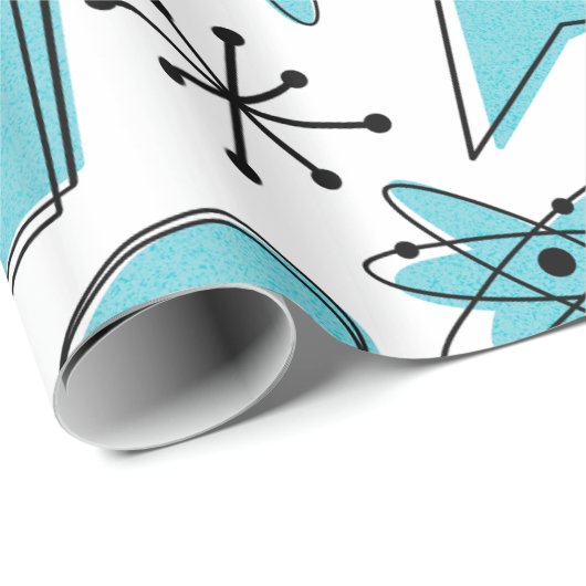 Atoomblauw en zwart op grote schaal cadeaupapier (Rol Hoek)