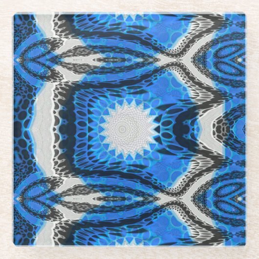 atoomblauw glazen onderzetter (Voorkant)