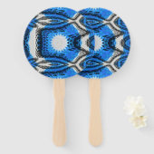 atoomblauw handwaaier (Voorkant en achterkant)